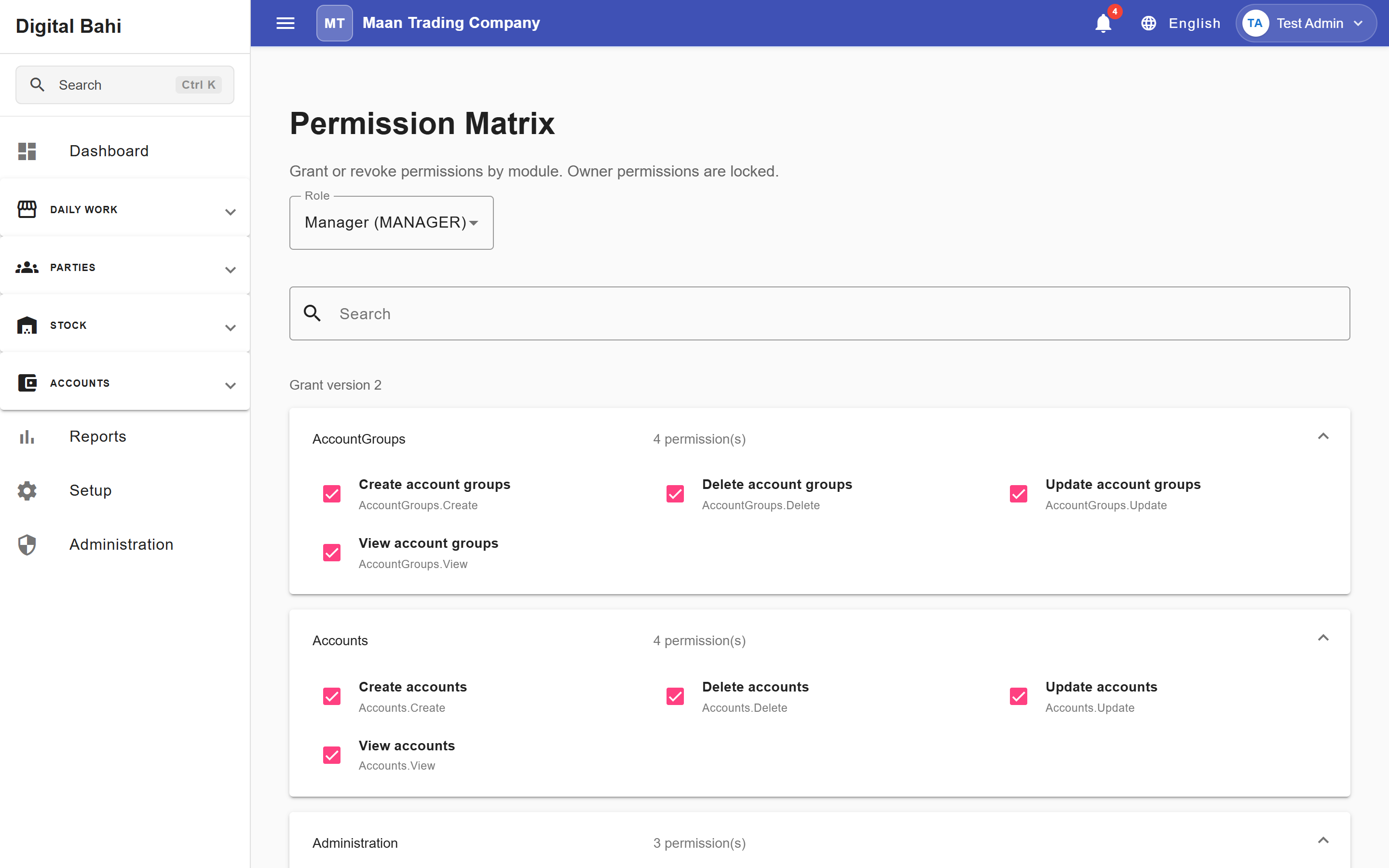 Permission Matrix
